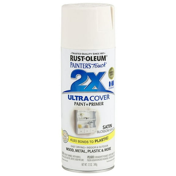 6‐Pack of 12 oz Rust‐Oleum 346950 Painter's Touch 2X Blossom White Ultra Cover Paint + Primer Spray Paint, Satin