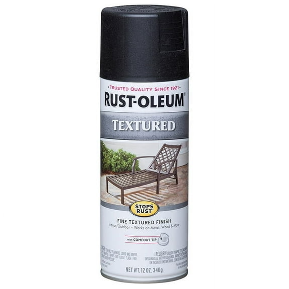 6-Pack of 12 oz Rust-Oleum 7220830 Stops Rust Black Textured Spray Paint