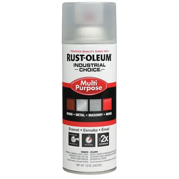 6-Pack of 12 oz Rust-Oleum Brands 1610830 Crystal Clear Industrial Choice Enamel Spray Paint