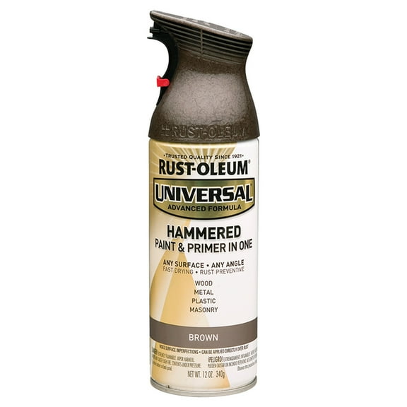 6-Pack of 12 oz Rust-Oleum Brands 245218 Brown Universal Enamel Spray Paint, Hammered
