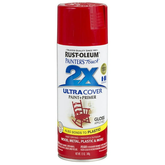 6‐Pack of 12 oz Rust‐Oleum Brands 334024 Gloss Apple Red Painter's Touch 2X Ultra Cover Paint + Primer Spray Paint, Gloss