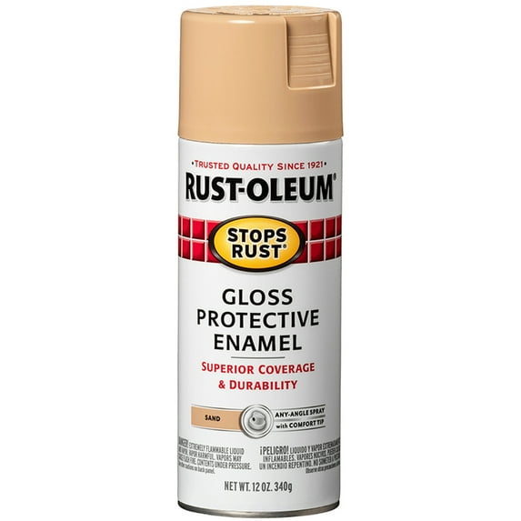 6-Pack of 12 oz Rust-Oleum Brands 7771830 Sand Stops Rust Protective Enamel Spray Paint, Gloss