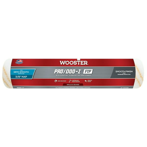 6 Pack of 14″ x 3/8″ Wooster RR666 Pro/Doo-Z, FTP No-Shed Roller Cover