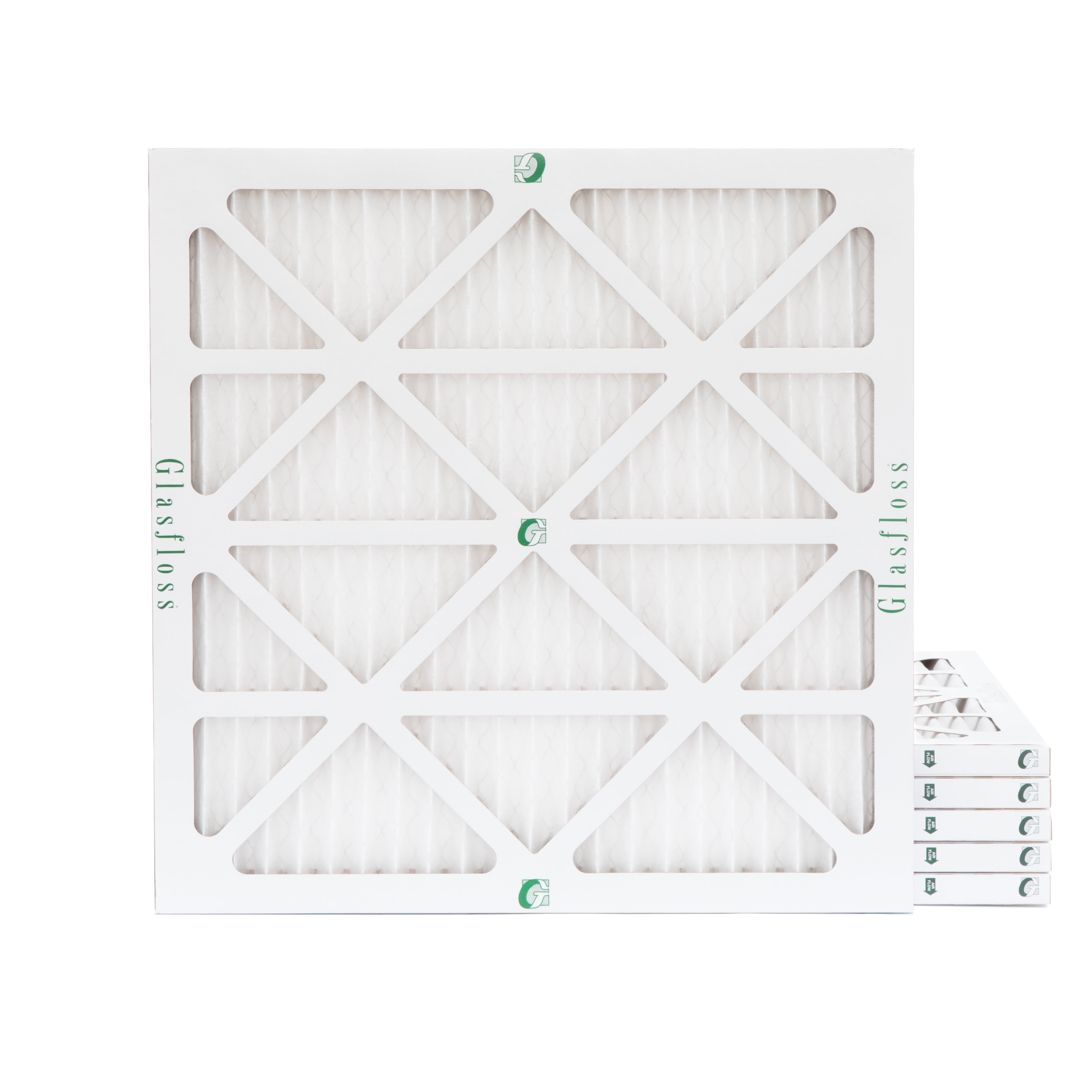 6 Pack of 14x14x1 MERV 13 Pleated Air Filters by Glasfloss. Actual Size: 13-1/2 x 13-1/2 x 7/8