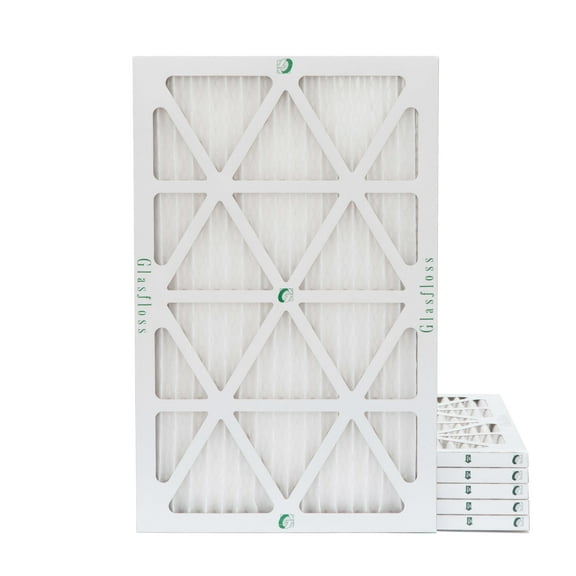 6 Pack of 14x24x1 MERV 10 Pleated Air Filters by Glasfloss. Actual Size: 13-1/2 x 23-1/2 x 7/8