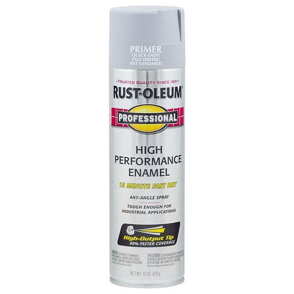6-Pack of 15 oz Rust-Oleum 7582838 Professional Gray High Performance Enamel Spray Paint Primer