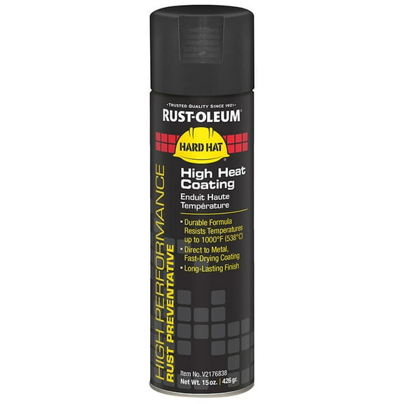 6Pack of 15 oz RustOleum Brands V2176838 Black Hard Hat High Heat Coating Spray