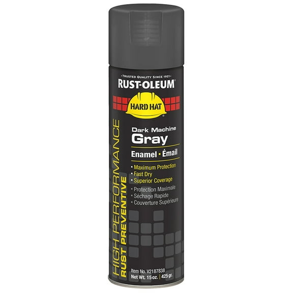 6‐Pack of 15 oz Rust‐Oleum Brands V2187838 Dark Machinery Gray Hard Hat Enamel Spray Paint