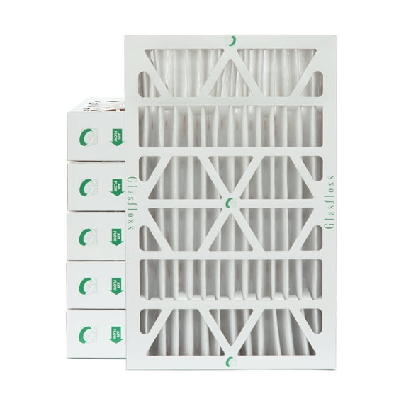 6 Pack of 16x25x4 MERV 10 Pleated 4" Inch Air Filters by Glasfloss. Actual Size: 15-1/2 x 24-1/2 x 3-3/4
