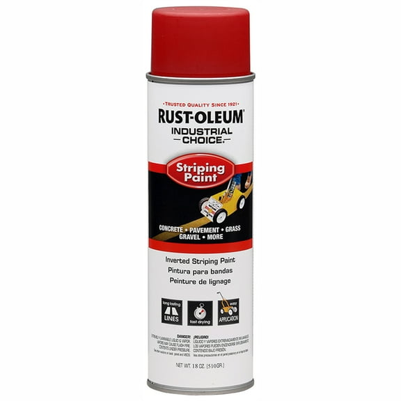 6-Pack of 18 oz Rust-Oleum Brands 1665838 Red Industrial Choice Striping Spray Paint