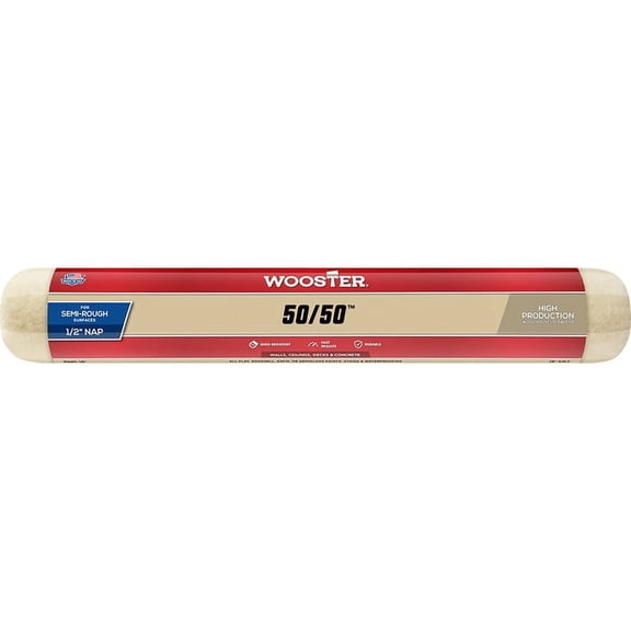 6-Pack of 18” x 1/2” Nap Wooster R295 50/50 Lambswool & Polyester Roller Cover