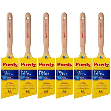 6‐Pack of 2‐1/2" Purdy 144152725 Pro‐Extra Glide Angled Sash Paint Brush, Tynex Chinex & Orel