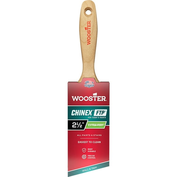 6-Pack of 2-1/2” Wooster 4415 Chinex FTP Varnish Angle Sash Paint Brush