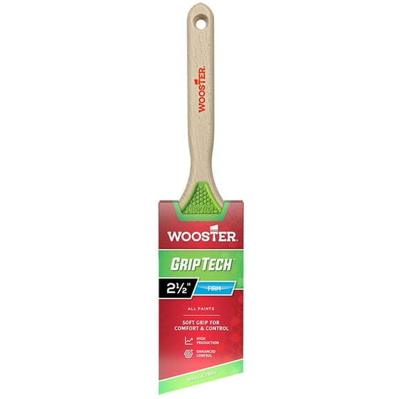 6-Pack of 2-1/2” Wooster 5401 GripTech Angle Paint Brush, Sash Handle