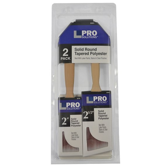 6-Pack of 2” & 2-1/2” Pro Solutions 22251 SRT Polyester Paint Brush Set, 2-Piece