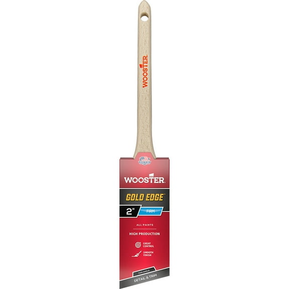 6-Pack of 2” Wooster 5234 Gold Edge Thin Angle Sash Paint Brush