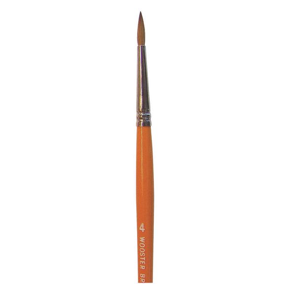 6-Pack of #4 Wooster F1627 Artist Brush Red Sable WaterColor Pointed Artist Paint Brush