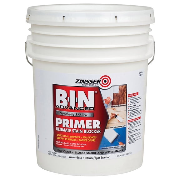 6-Pack of 5 gal Zinsser 270978 White B-I-N Advanced Synthetic Shellac Primer