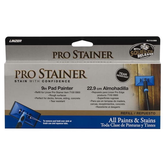 6-Pack of 9” Linzer PD 7110-0900 Blue Pro Edge Pro Stainer Pad Painter Refill