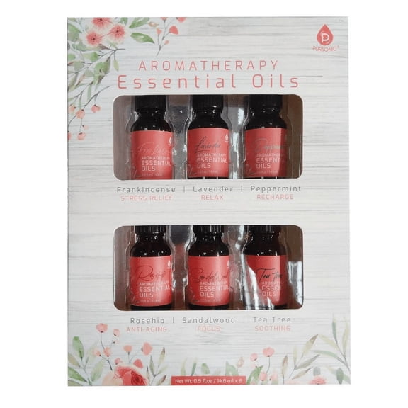 6 Pack of Aromatherapy Essential Oils by Pursonic