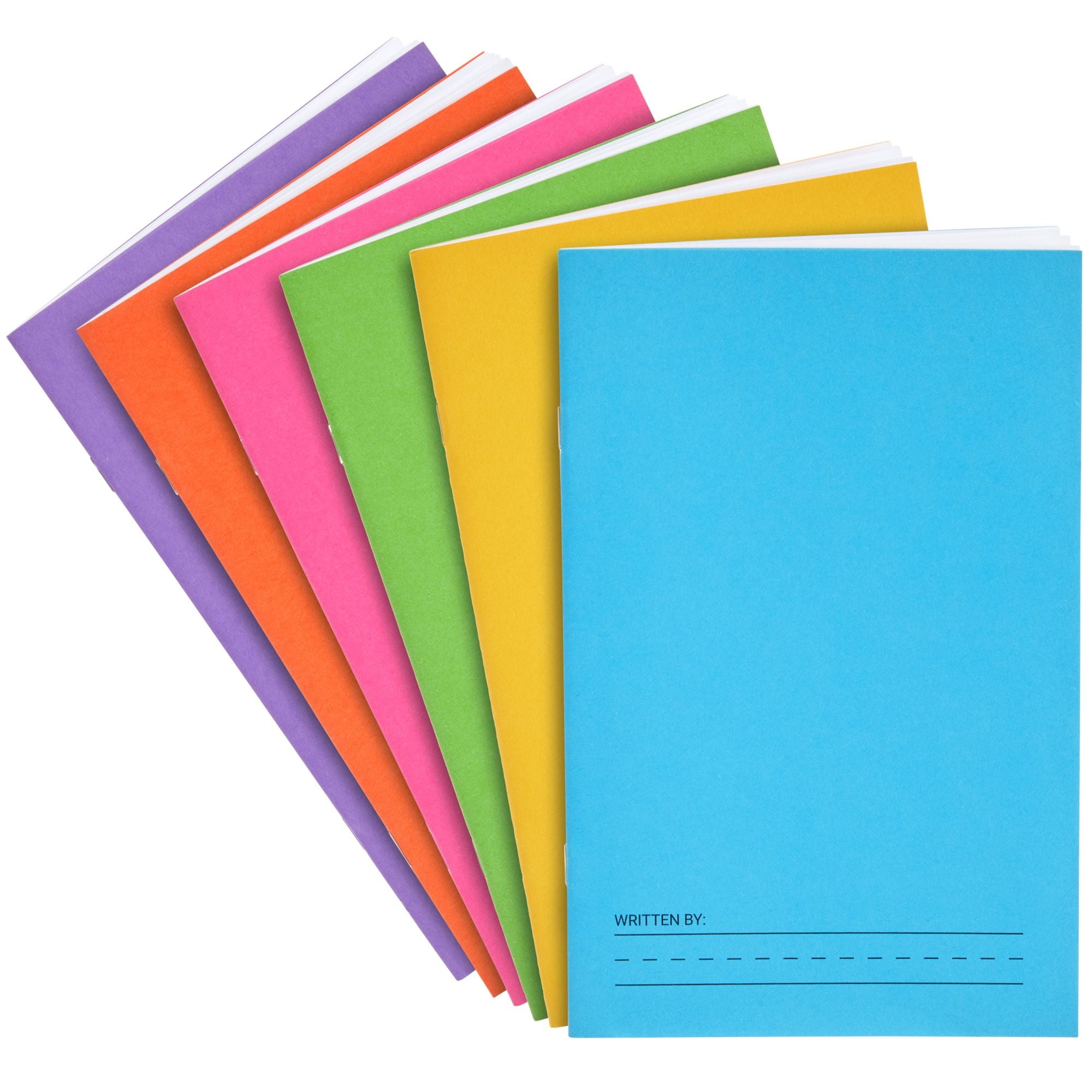 Bright Creations 6 Pack of Blank Books for Kids to Write Stories, Make Your Own Comic, Journal, or Book, Paperback (6 Colors, 12 Sheets/24 Pages