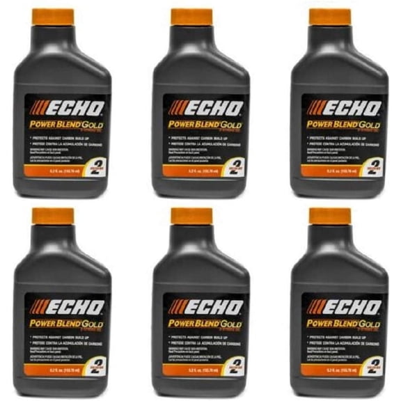 6 Pack of Echo PowerBlend Gold 2-Stroke Engine Oil 5.2 oz Bottle 50:1 Mix for 2 Gallons 6450002S-6PK