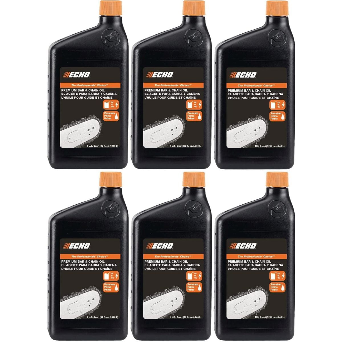 6 Pack of Echo Premium Chainsaw Bar & Chain Oil 1 Quart 6459012S-6PK