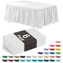 6-Pack of Exquisite White Plastic Table Skirts - Each 14 Ft. Long x 29 Inch Wide