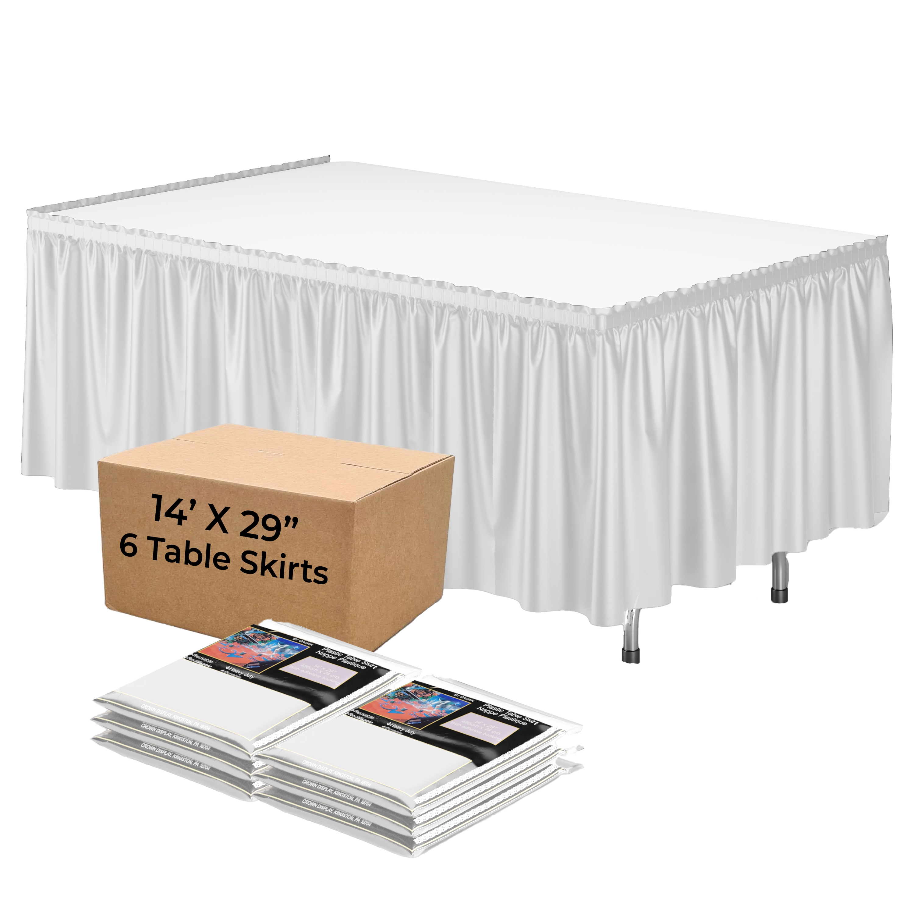Plastic Table Skirt, White