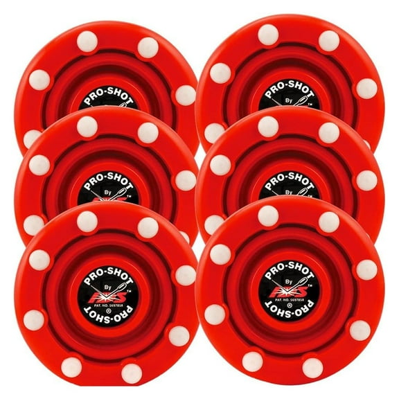 6 Pack of Hockey Puck Pro Shot (Red)