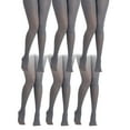 thumbnail image 1 of 6 Pack of Mod & Tone Maternity Microfiber Opaque Tights, Wide Waist Band (S/M, Gray with Black Top), 1 of 3