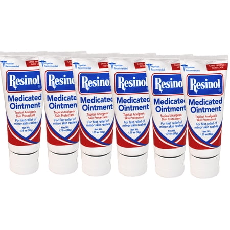 6 Pack of Resinol Medicated Ointment 1.75 oz Tube