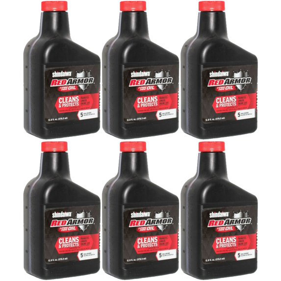 6 Pack of Shindaiwa Red Armor 2-Stroke Engine Oil 12.8 oz Bottle 50:1 Mix for 5 Gallons 83003S-6PK