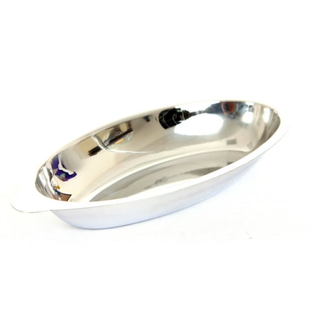 6 Pack of Stainless Steel Au Gratin Dish 12 Ounce Oval Stainless Steel 12 Oz.