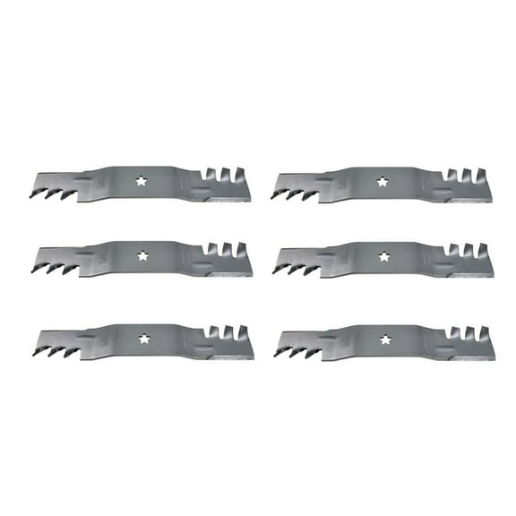 6 Pack of Toothed Mulching Blades for 54" Fits Husqvarna Mower Decks 187254 187256