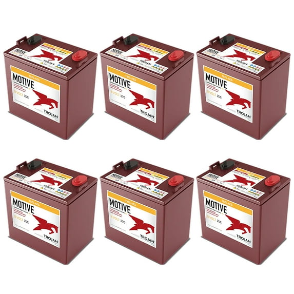 6 Pack of Trojan T875-AES 8V Superior Deep Cycling VRLA AGM Batteries