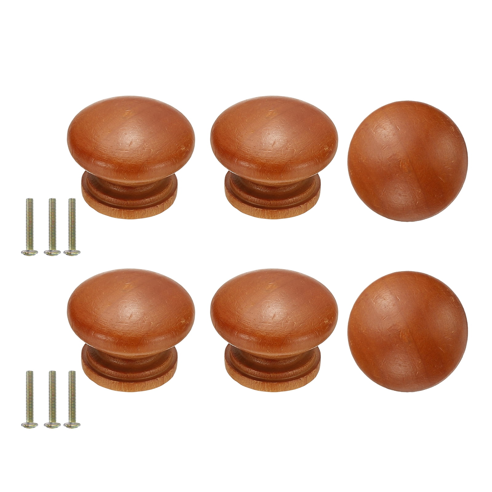 Uxcell 6 pack Drawer Knobs, Round Dresser Pulls, Decorative Drawer Knobs  with Screw, Dark Brown