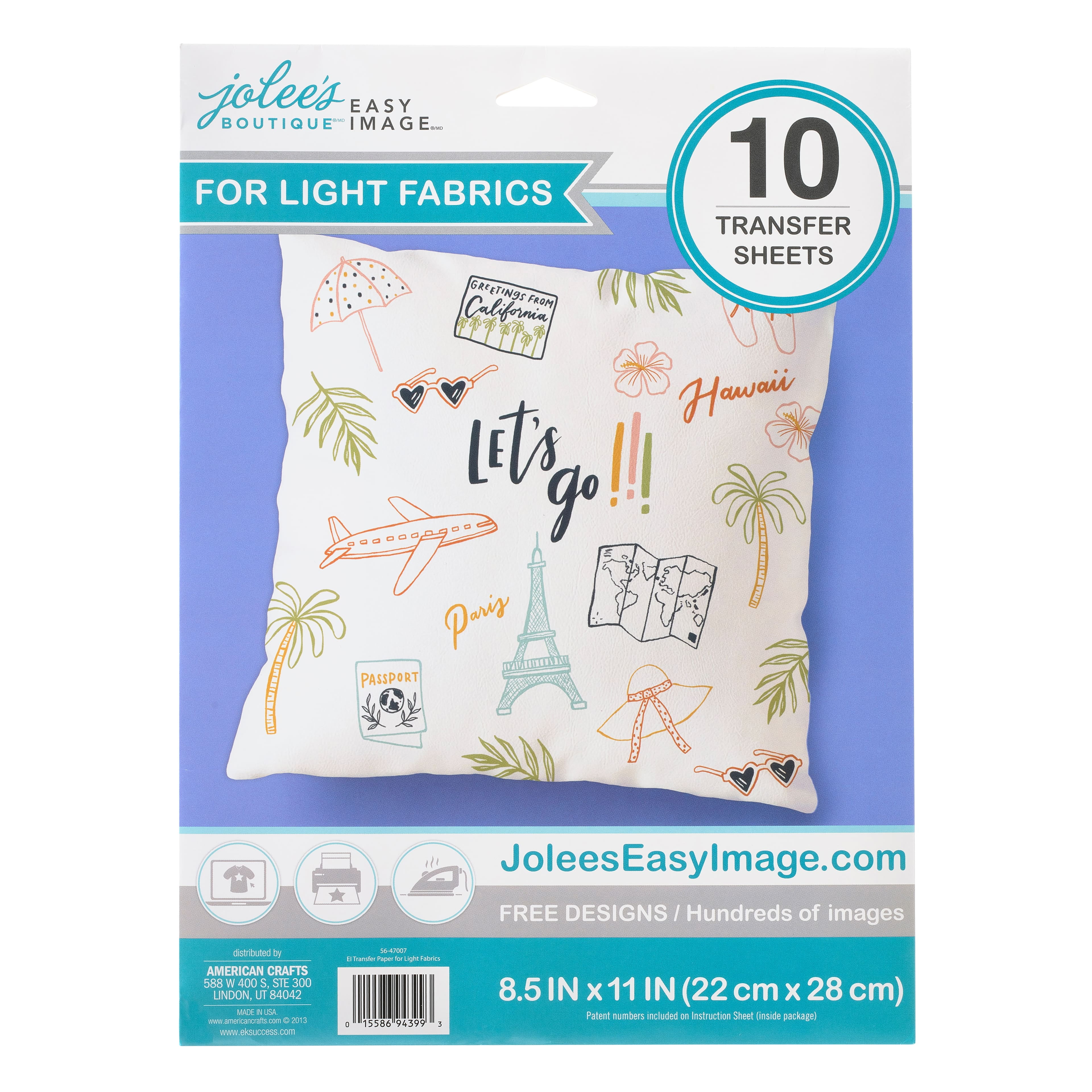 6 Packs: 10 ct. (60 total) Jolee's Boutique® Easy Image® Iron-On Light & Dark  Fabric Transfer Sheets