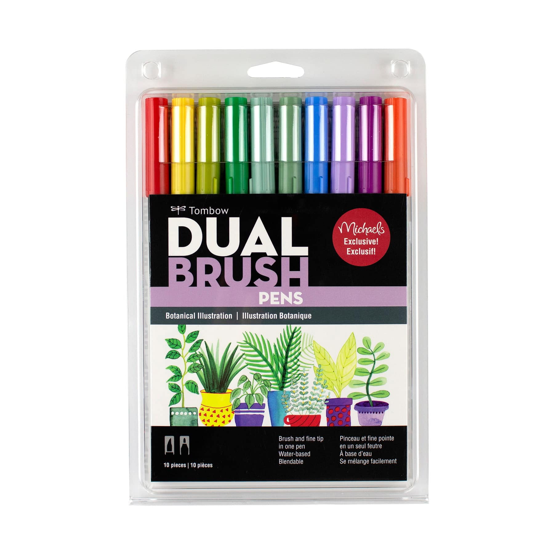 Tombow Fudenosuke Brush Pens - Set of 6, Pastel Colors