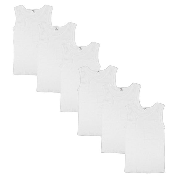 6 Packs 100% Cotton Athletic Men's Basic Tank Top