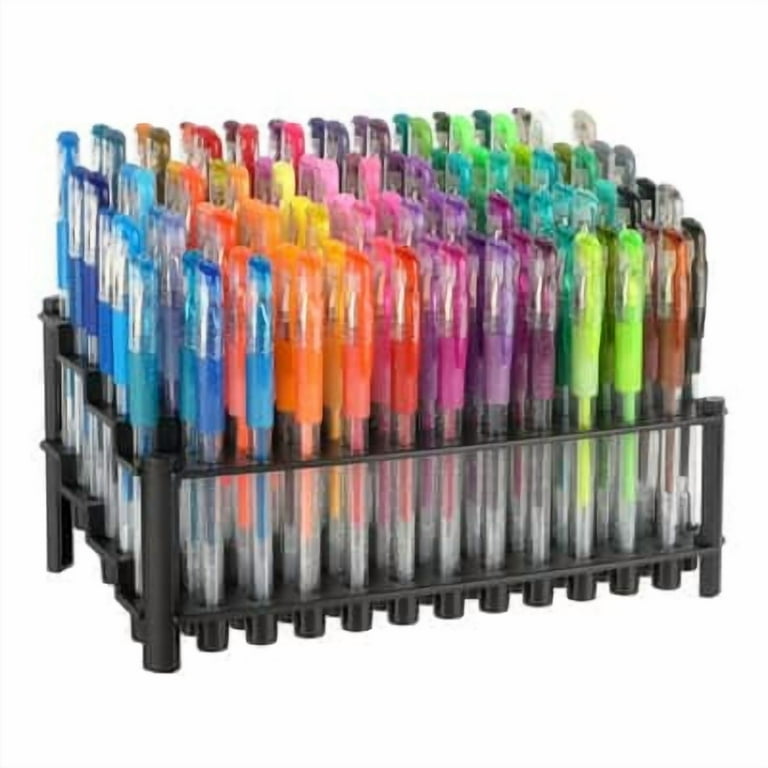 Assorted Art Drawing Supplies: 600 Neon Gel Pens with Stand by