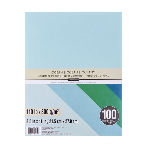 Recollections Ocean 8.5" x 11" Cardstock Paper, 6 Packs: 100 ct. (600 total)