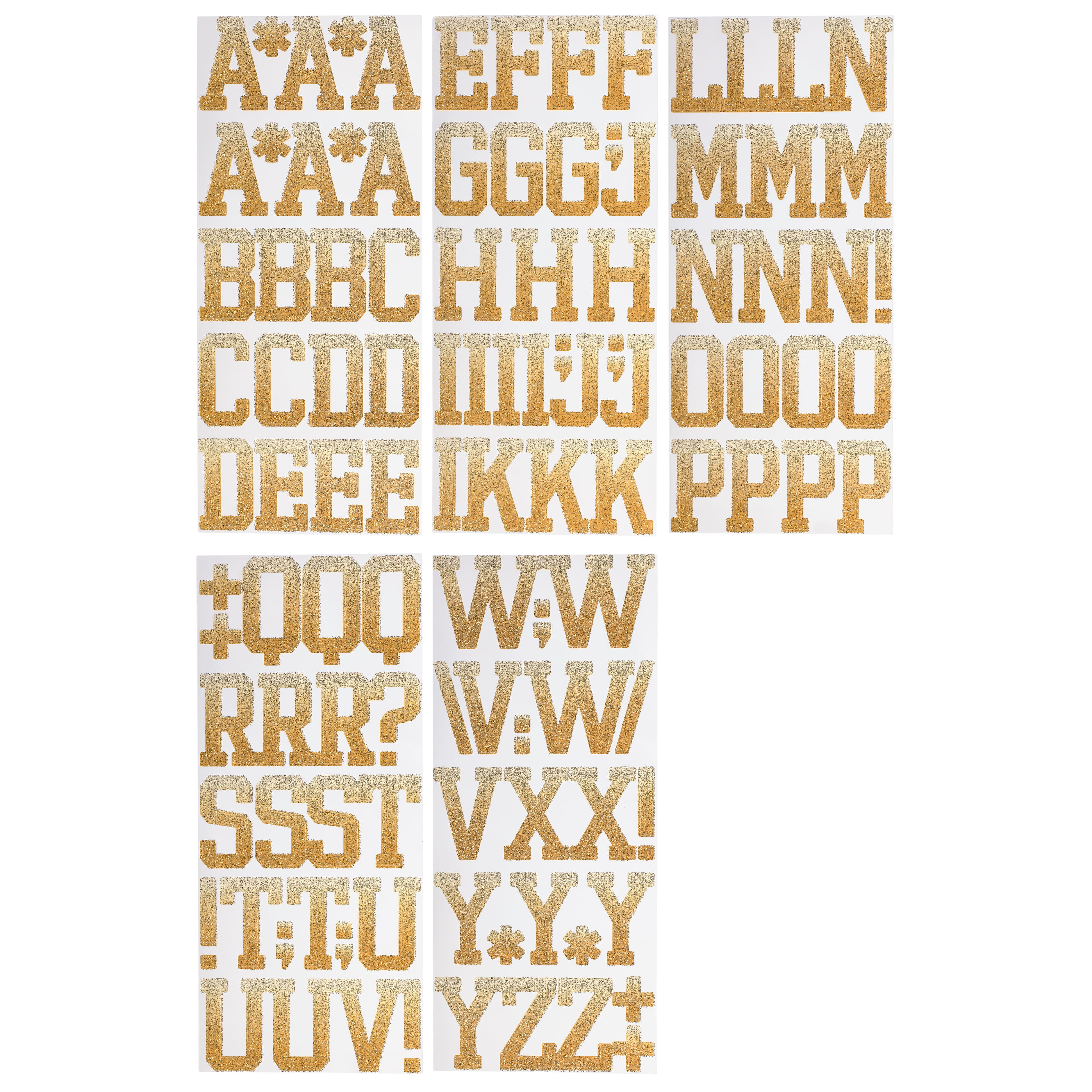 Recollections Gold & White Glitter Ombre Alphabet Stickers, 6 Packs: 117 ct. (702 total)