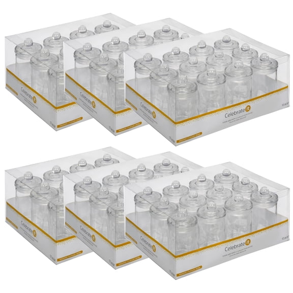 6 Packs: 12 ct. (72 total) Mini Glass Jars with Lids by Celebrate It