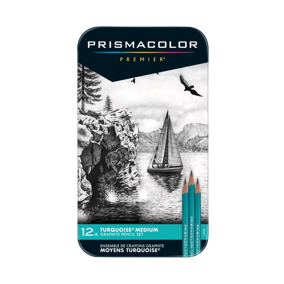 6 Packs: 12 ct. (72 total) Prismacolor Premier Turquoise Medium Graphite Pencil Set