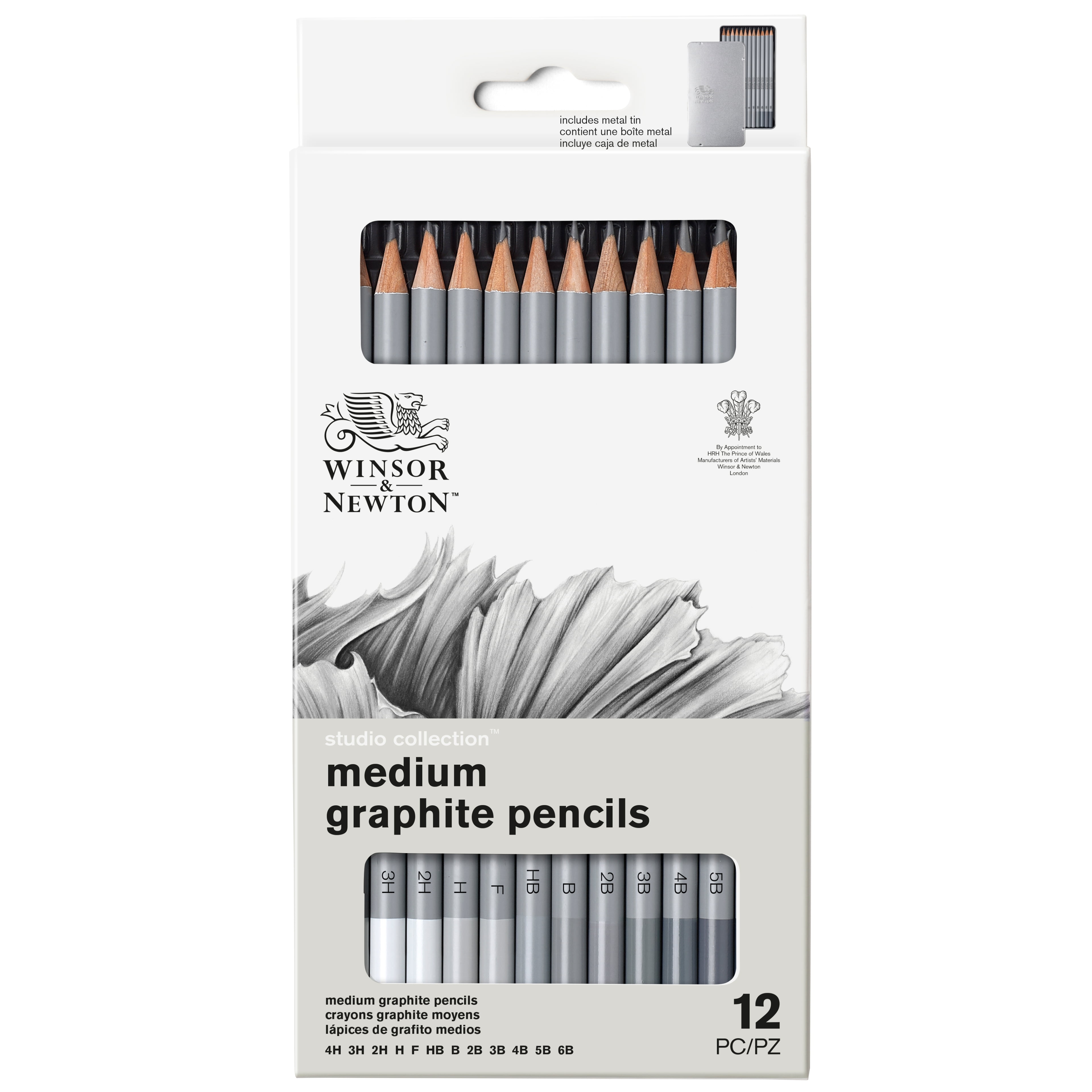 Winsor & Newton Studio Collection Graphite Pencil Tin Set, 6 Packs: 12 ct. (72 total)