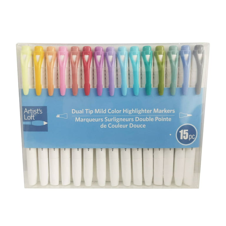 6 Packs: 15 ct. (90 total) Dual Tip Mild Color Highlighter Markers by  Artist's Loft™