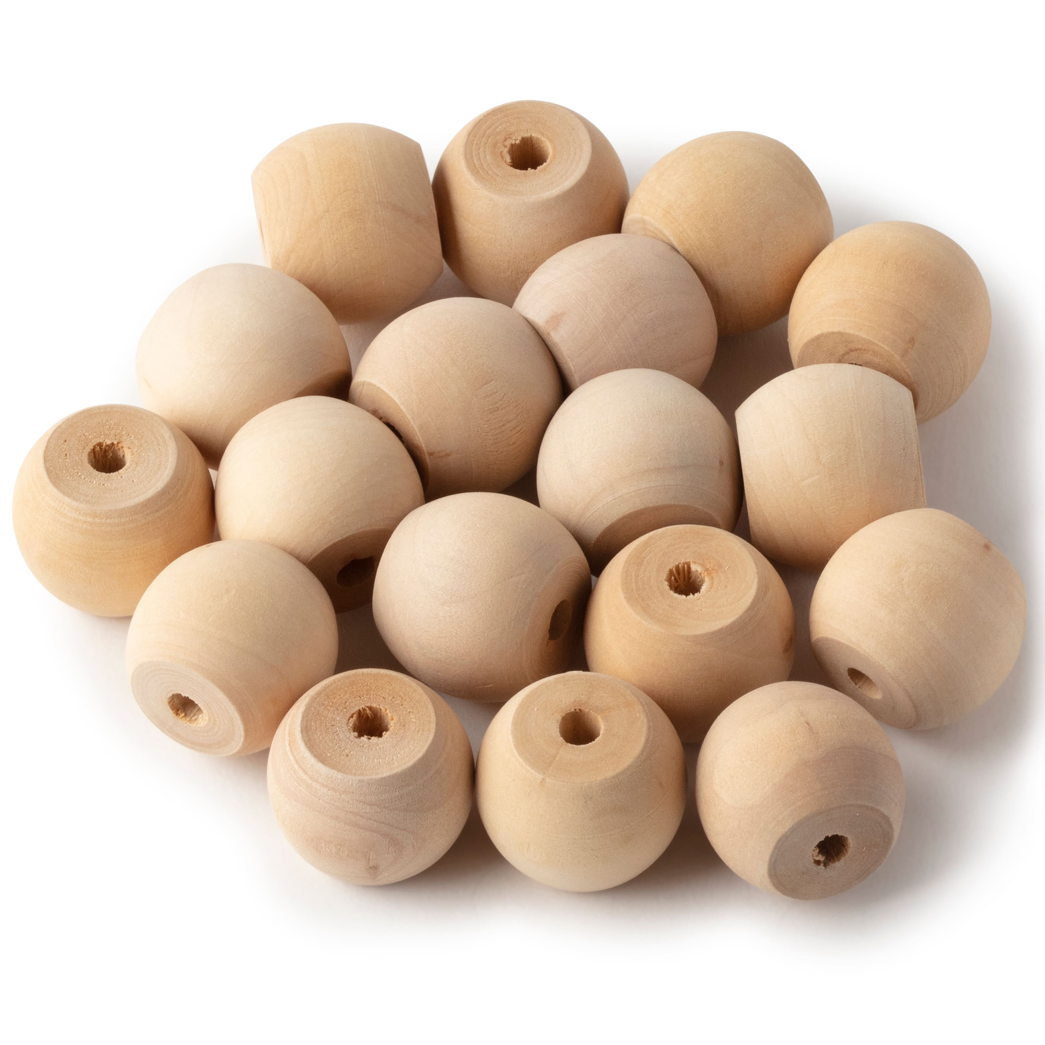 6 Packs: 18 ct. (108 total) 1" Wood Round Beads by Make Market