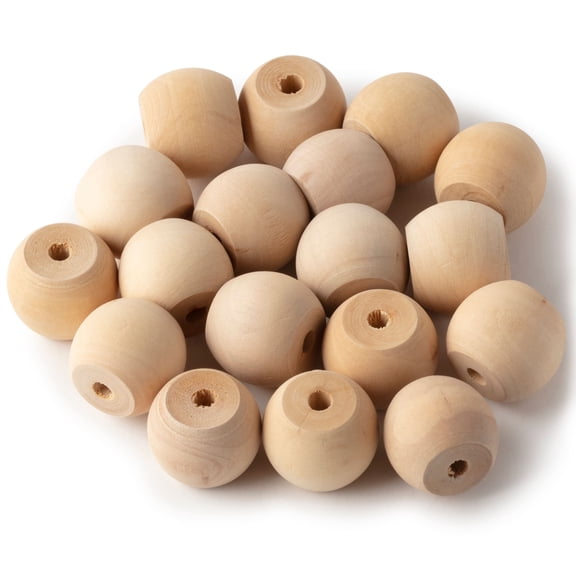 6 Packs: 18 ct. (108 total) 1" Wood Round Beads by Make Market