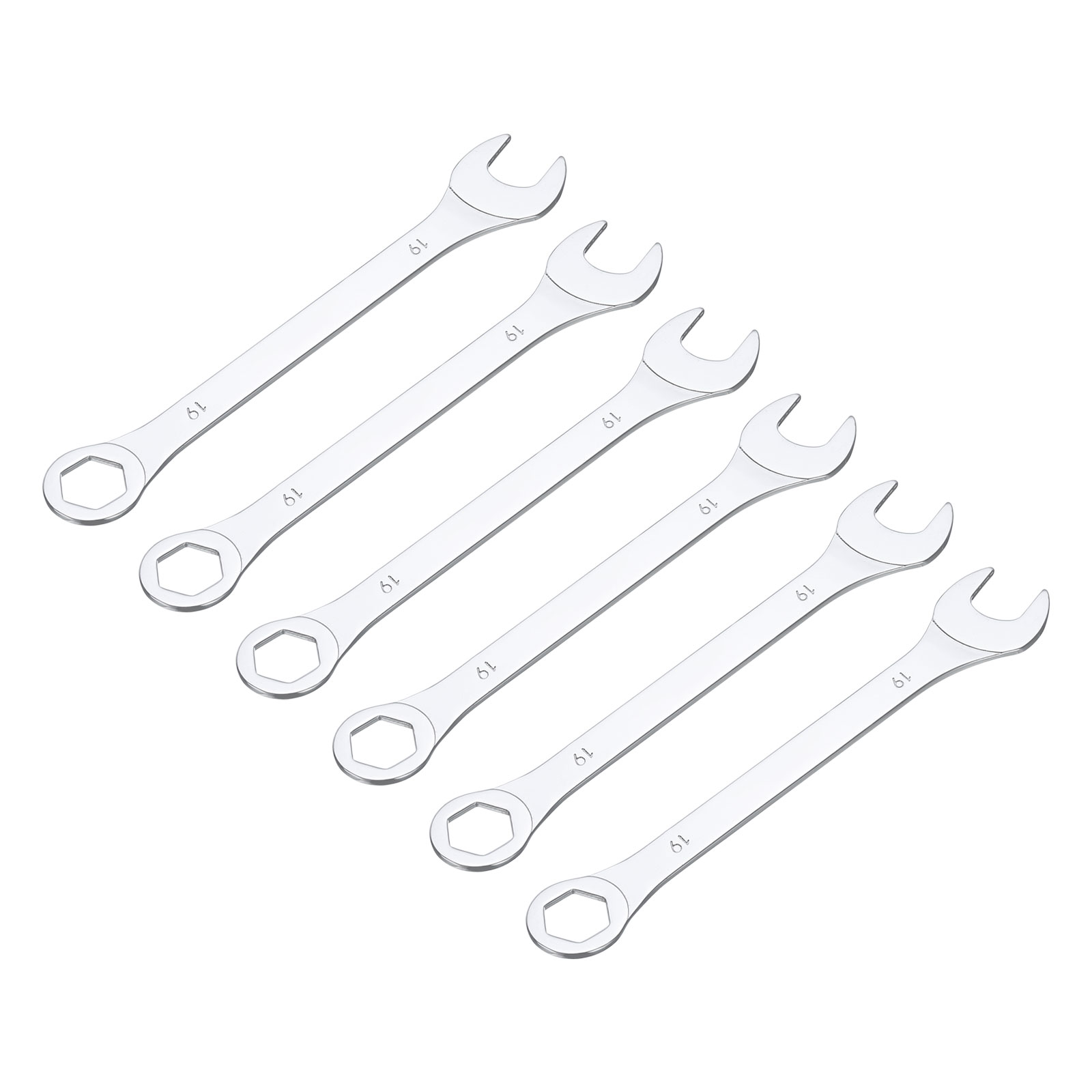 Uxcell Thin Combination Wrench – 13mm Metric, 6-Point Offset Box End & 15° Angled Open End, Chrome-Plated High Carbon Steel, 2-Pack